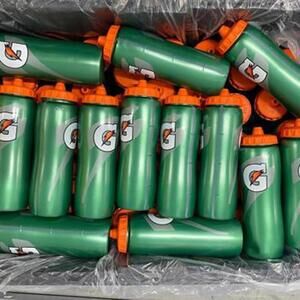 Gatorade Green Water Bottles with Orange Caps - Set of 60